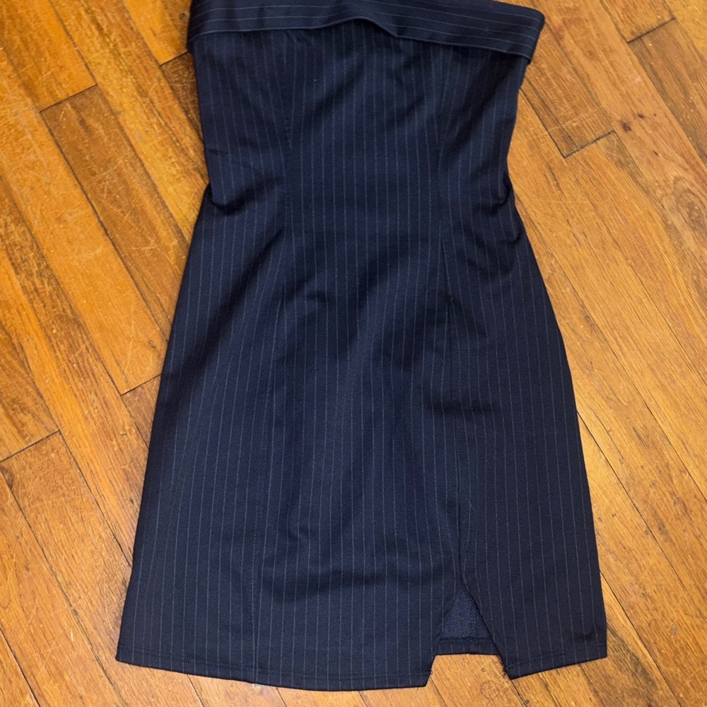 Wild Fable Black Pinstripe Strapless Dress